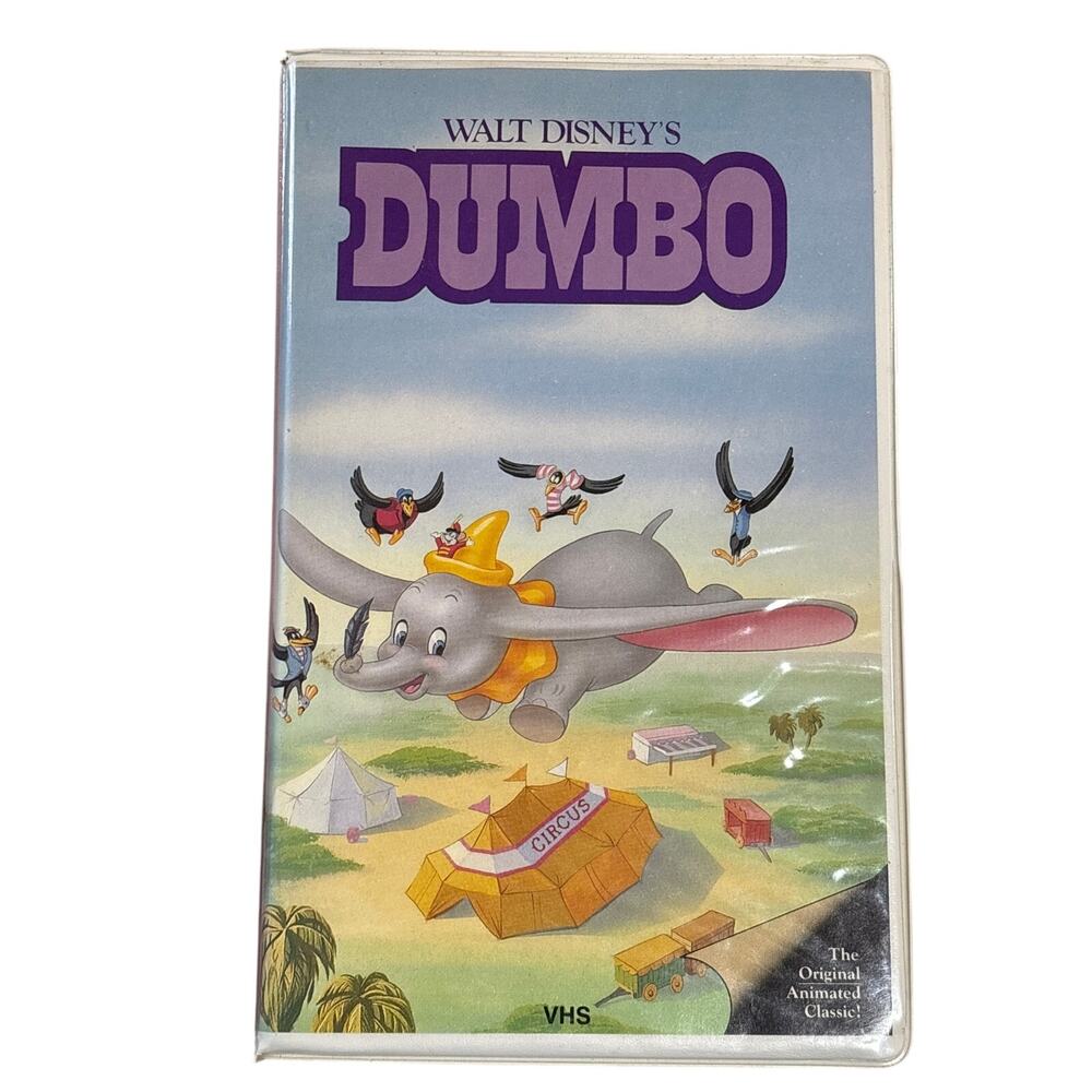 Rare Dumbo (VHS Tape, Walt Disney Home Entertainment) Black Diamond Pink Spine
